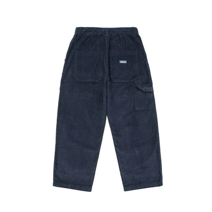 Retro corduroy straight-leg casual trousers for men in khaki and navy blue colours