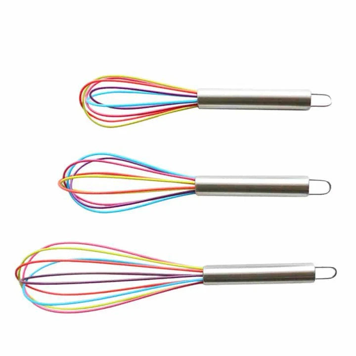 Premium silicone cooking mixer in vibrant colours, with an ergonomic handle and flexible design for effortless blending and mixing