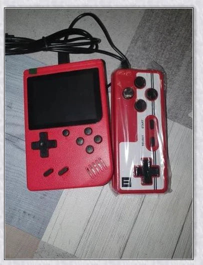 Tinytendo mini gaming console with 500 built-in retro games, compact and portable design, vibrant display, and long-lasting battery life.
