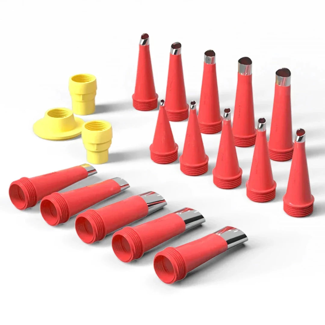Premium Stainless Steel Caulk Nozzle Applicator Set with a variety of nozzle sizes for home DIY and renovation projects