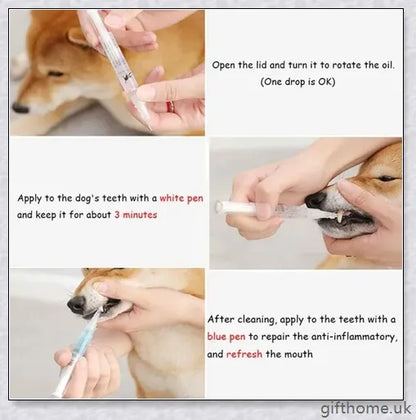 Dog Teeth Plaque Removing Pens - Premium dental cleaning system for dogs with dual-pen design and all-natural ingredients