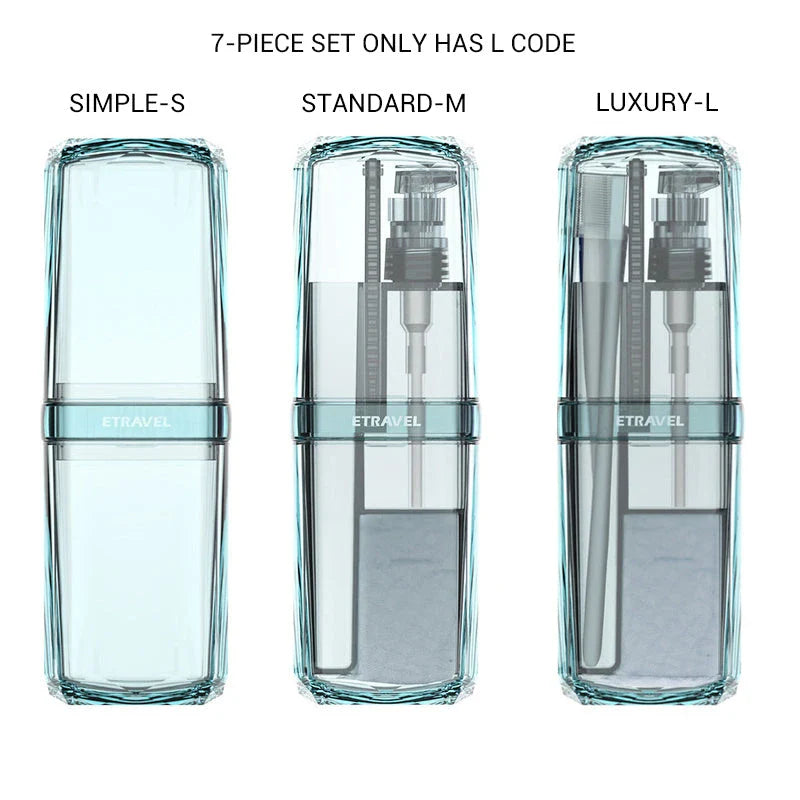 Premium Travel Toothbrush and Toiletry Organiser Set with separate compartments, leak-proof cups, and accessories