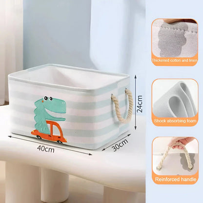 Premium Folding Linen Storage Basket with sturdy handles and iron support ring for versatile organisation and clutter-free spaces