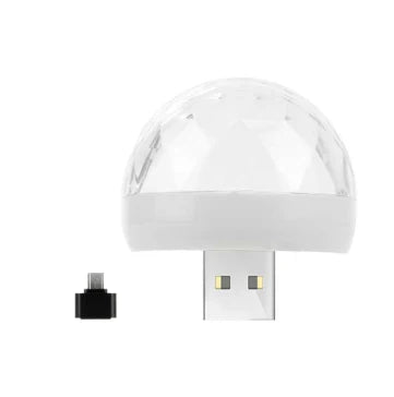 Compact and colourful USB disco light with flashing lights that synchronize to music