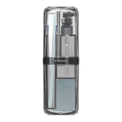 Premium Travel Toothbrush and Toiletry Organiser Set with separate compartments, leak-proof cups, and accessories