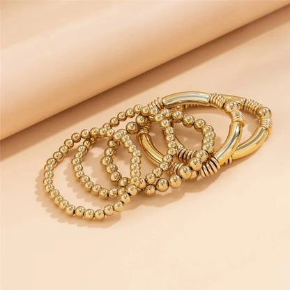 Striking beaded punk bracelet with dual-tone options, suitable for both men and women