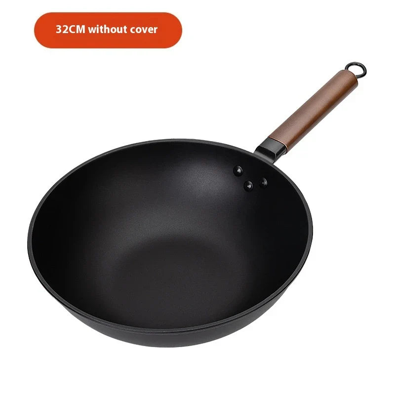 Premium quality refined iron wok with sleek, modern design for versatile cooking tasks