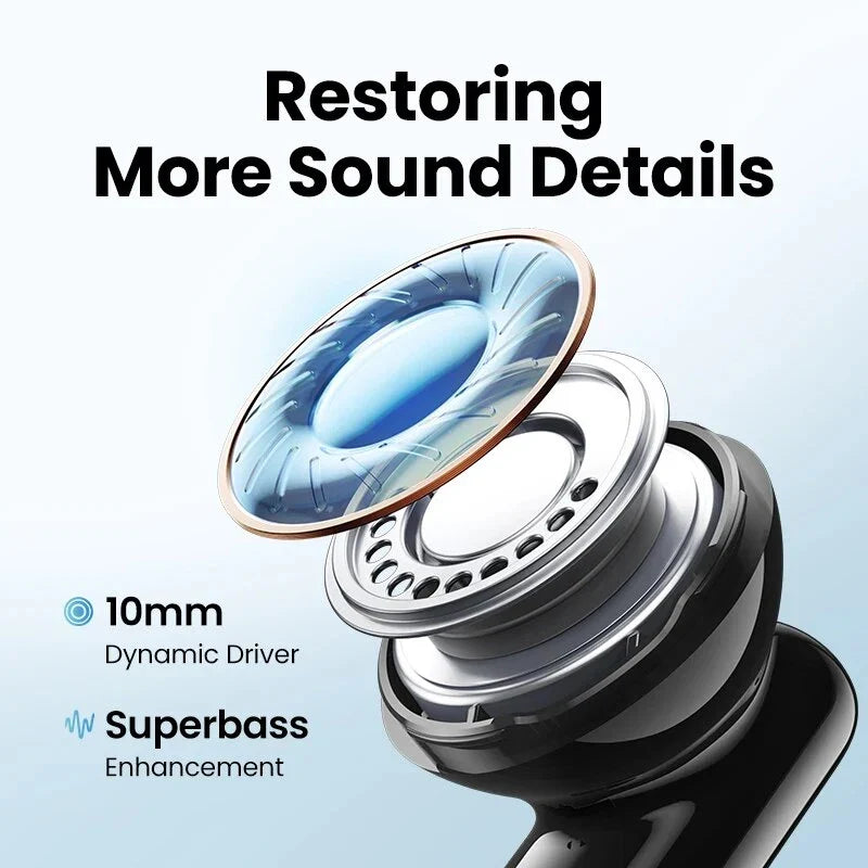 HiTune T3 ANC Wireless Earbuds with Bluetooth 5.2, Active Noise Cancellation, and Immersive Sound