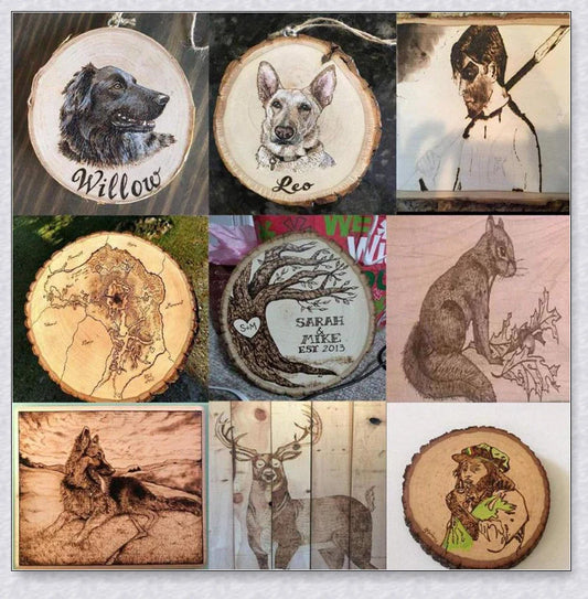 Premium wood burning kit with adjustable temperature, interchangeable tips, and metal stencils for personalized designs and creative projects