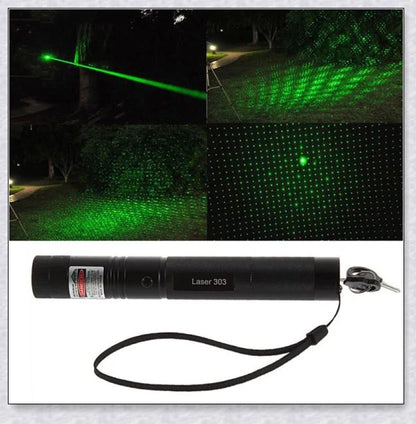 A high-powered green laser pointer pen with adjustable star cap and rechargeable design for presentations, stargazing, and versatile applications.