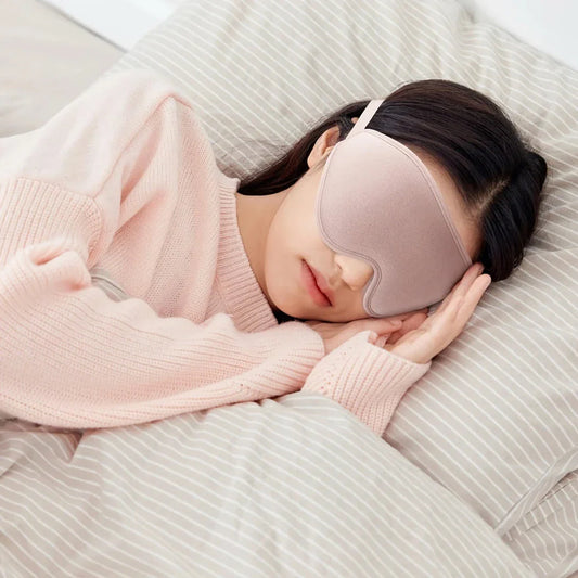 Luxurious 3D sleep mask with mulberry silk and memory foam for ultimate comfort and light blocking