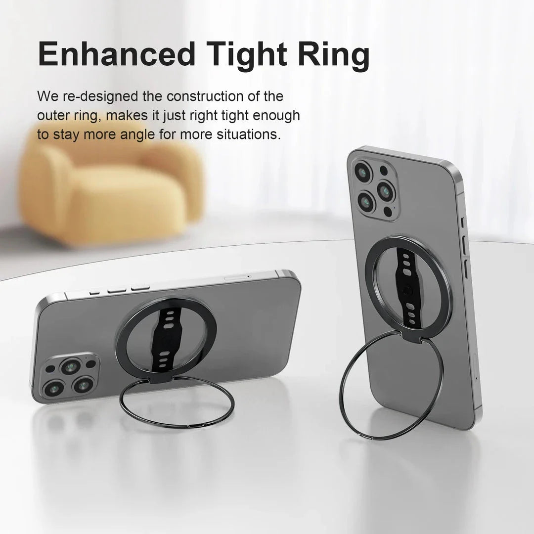 Sleek and secure MagSafe compatible wireless charging phone grip in black colour