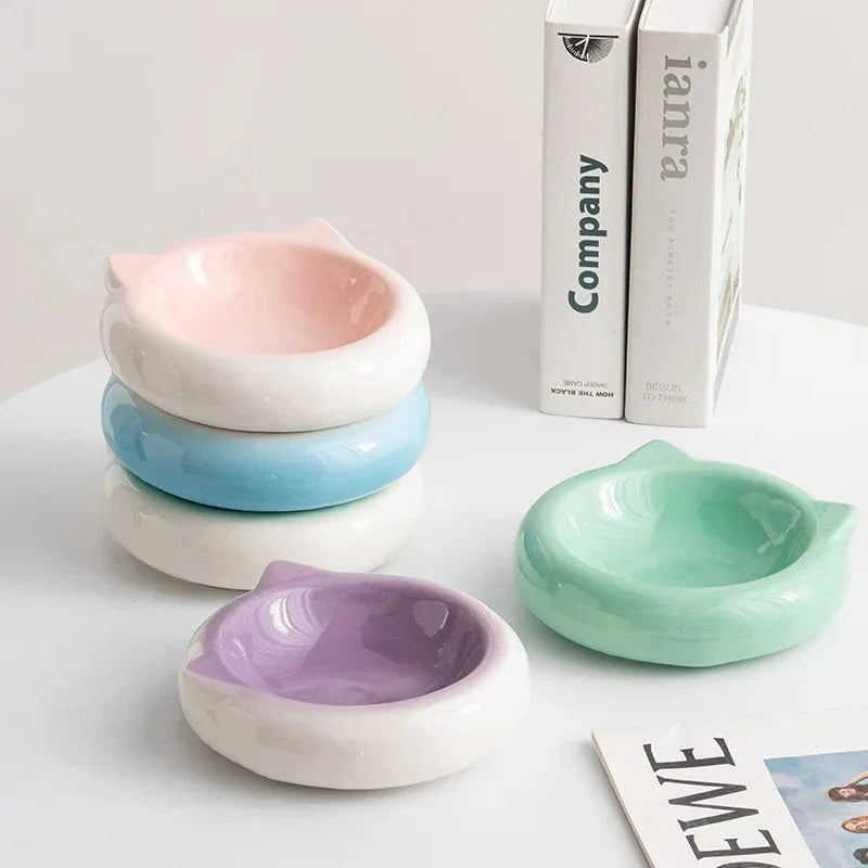 Ceramic Anti-Slip Pet Bowl for Small Dogs and Cats - Durable, Spill-Resistant, and Easy to Clean