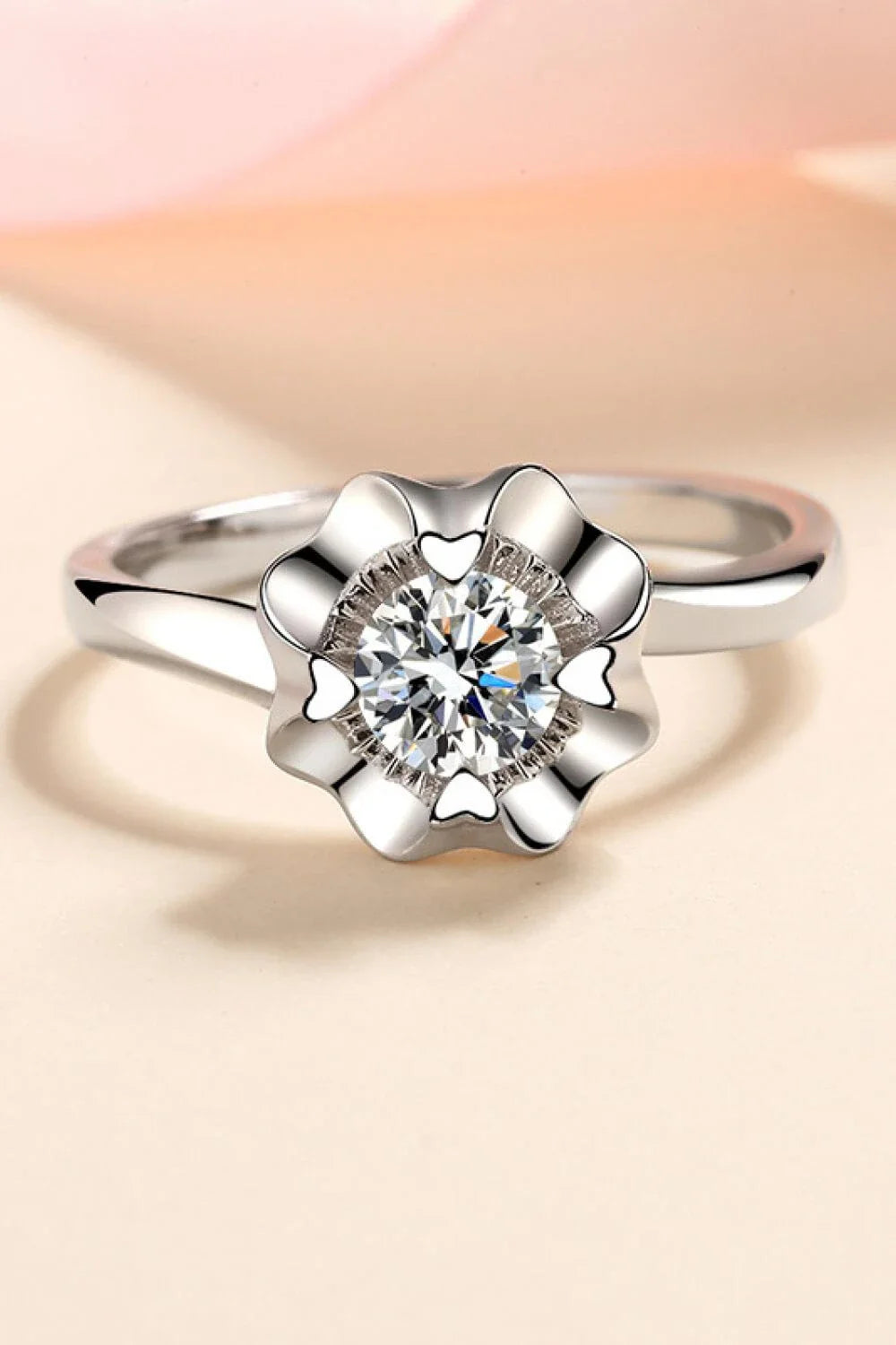 Elegant moissanite and sterling silver ring with a minimalist design, perfect for everyday wear in the UK