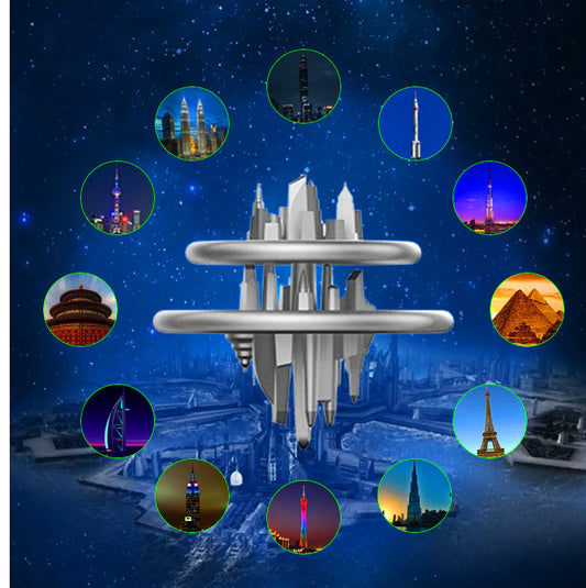 Sky City Luxury Solar Powered Car Fragrance Diffuser in Green colour, a premium natural car freshener with long-lasting fragrance