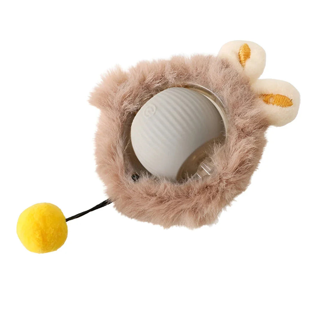An interactive cat toy with a rechargeable rolling ball and a soft, snake-like tail, designed to keep your feline friend entertained and active.