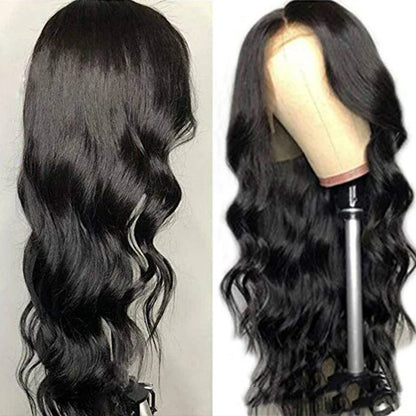 Voluminous curly African black synthetic wig with captivating texture and rich colour