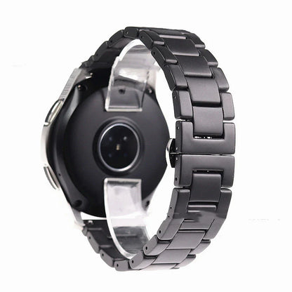 Premium five-pearl ceramic stainless steel black strap for luxury watches, featuring a sleek and sophisticated design