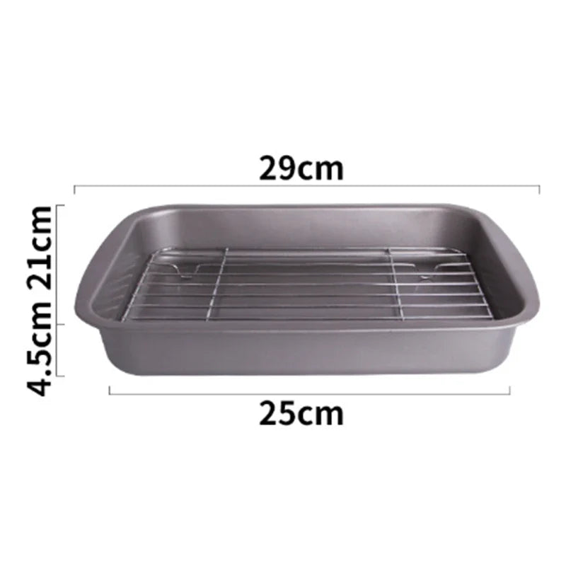 Premium non-stick oven grilled fish tray with elevated frame, ideal for cooking a variety of proteins to perfection