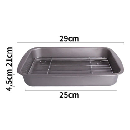 Premium non-stick oven grilled fish tray with elevated frame, ideal for cooking a variety of proteins to perfection