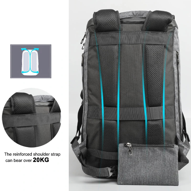 Premium high-capacity USB backpack with 15.6-inch laptop compartment, USB charging port, and durable water-resistant construction