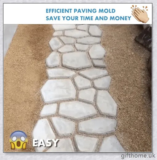 Durable, reusable DIY paving mould for creating custom garden paths, patios, and walkways in a variety of patterns