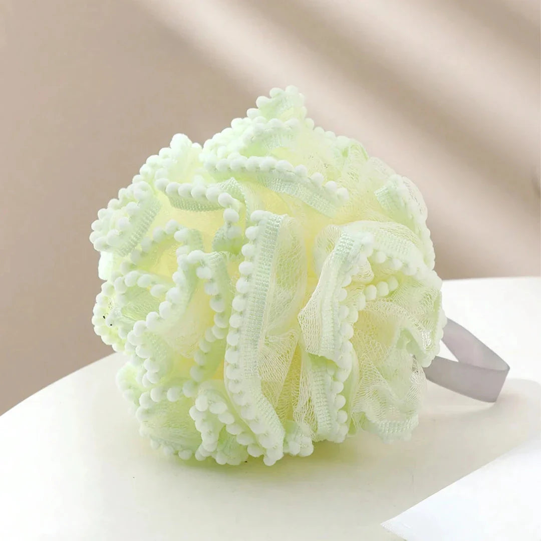 Elegant Flower Lace Bath Sponge Ball - Luxurious Exfoliating Sponge for Radiant Skin