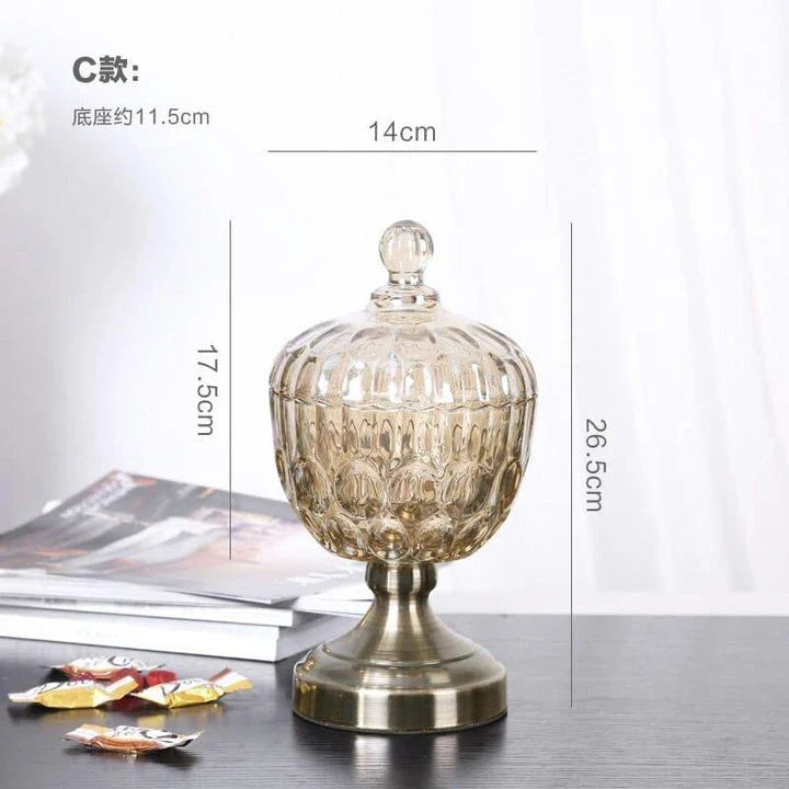Elegant Nordic-style crystal glass storage pot with minimalist design for organizing kitchen or living space