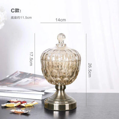 Elegant Nordic-style crystal glass storage pot with minimalist design for organizing kitchen or living space