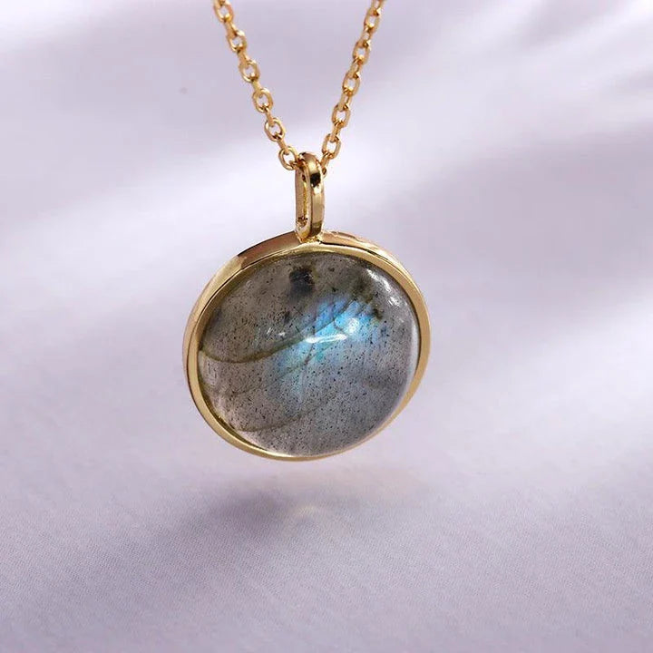Exquisite sterling silver pendant with captivating elongated stone design, inspired by the timeless beauty of the night sky
