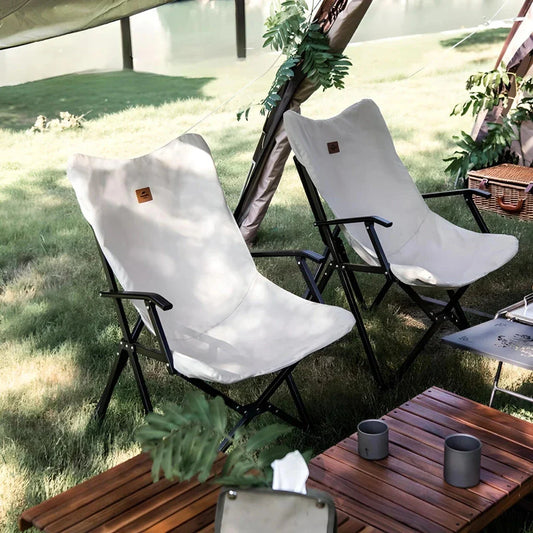 Outdoor Foldable Moon Chair with Lightweight Aluminium Alloy Frame and Durable 600D Oxford Cloth Seat