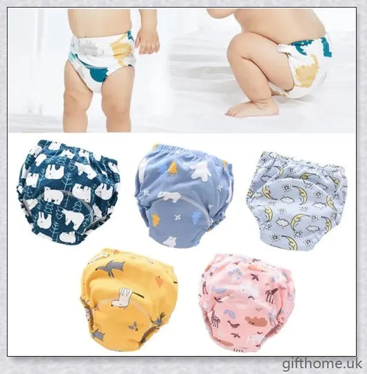 Breathable and waterproof reusable baby nappy pants made of 100% organic cotton fabric