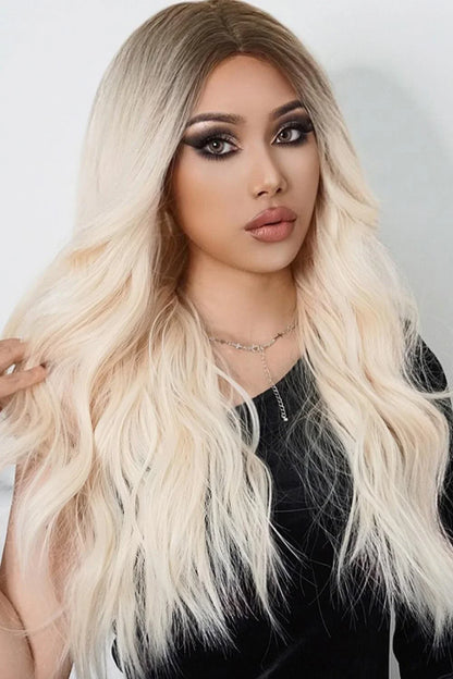 Luxurious Long Wave Synthetic Wig in Gold, 26 Inches