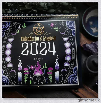 Elegant black decorative calendar with a sleek, modern design for organizing your life with style