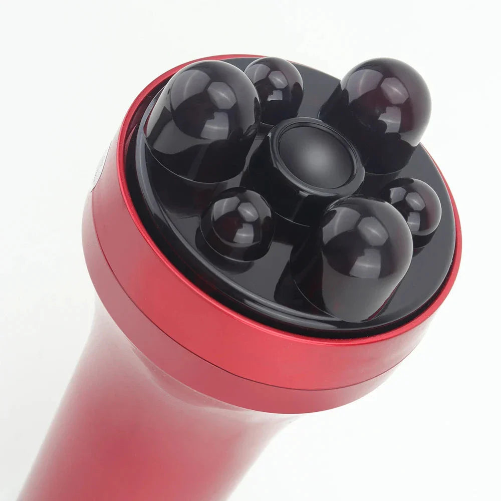 Handheld abdominal massager with multi-frequency vibration and red light therapy for relaxation and fat burning