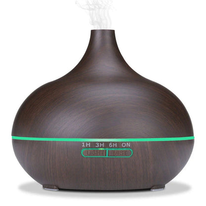 550ml Aromatherapy Essential Oil Diffuser with Remote Control - Elegant Wood Grain Design for Relaxing Home Environment