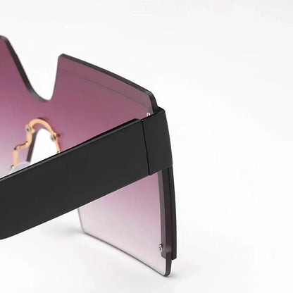 Stylish rimless gradient square sunglasses for women, featuring a bold and versatile design with gradient lenses for enhanced privacy and sun protection.