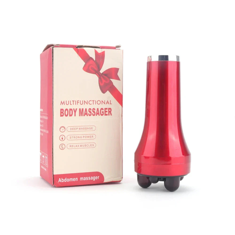 Handheld abdominal massager with multi-frequency vibration and red light therapy for relaxation and fat burning