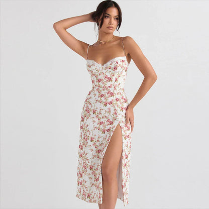 Elegant floral print maxi dress in various colours, perfect for British summer events and occasions
