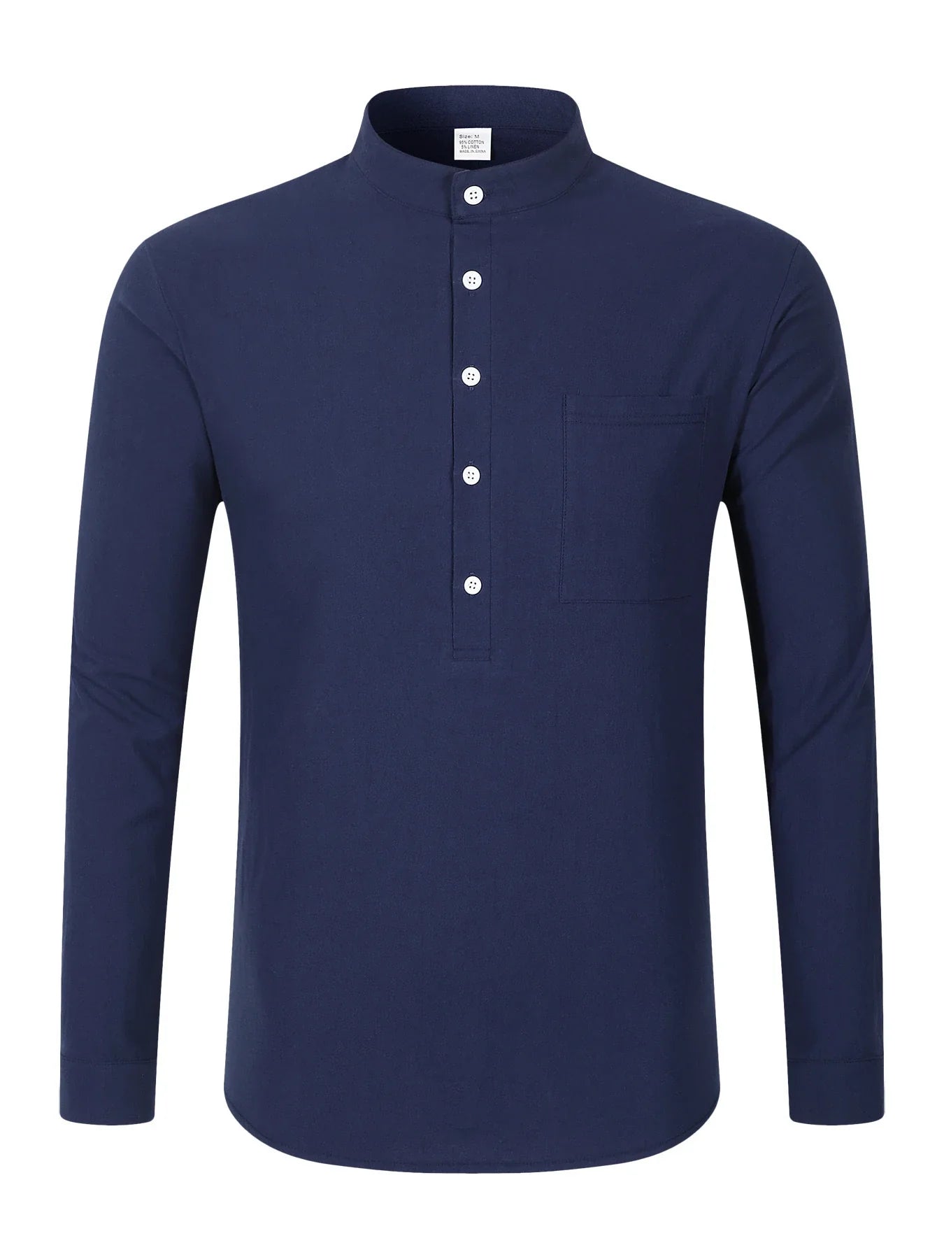 Men's premium British cotton and linen long sleeve shirt in a range of classic colours and sizes