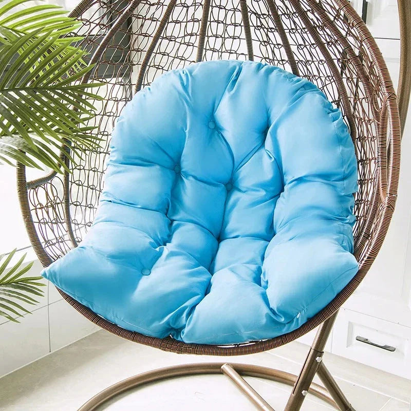 Premium hammock chair cushion with thickened brushed fabric and 7D hollow fibre cotton filling, designed for cosy outdoor relaxation on garden swings