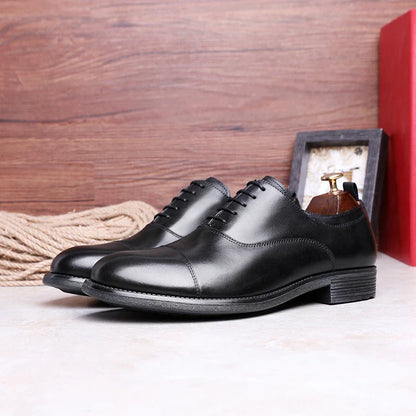 Premium cowhide lace-up shoes with a gradient design, showcasing a modern and sophisticated aesthetic