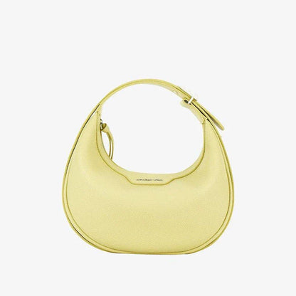 Stylish crescent-shaped leather crossbody bag with soft, supple texture for everyday elegance