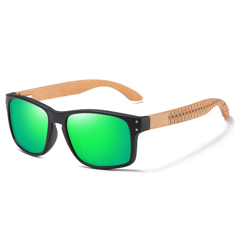 Handcrafted beechwood polarized pilot sunglasses with advanced lens features for superior comfort and eye protection