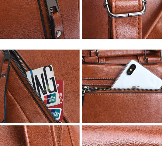 Premium oil-wax women's backpack in various colours, featuring a sleek and vintage-inspired design for a stylish city companion