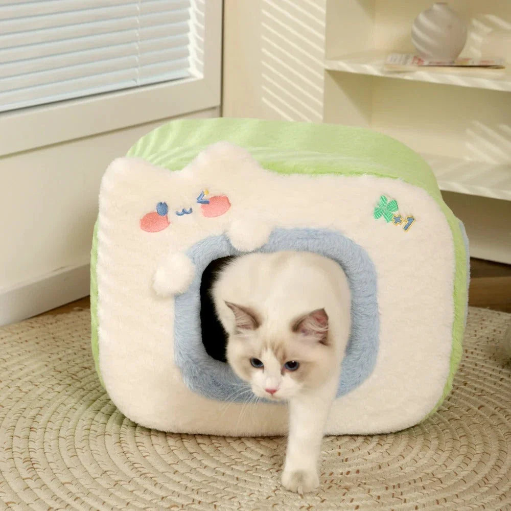 A cosy and stylish pet house designed to keep your furry friend warm and comfortable during the winter months.