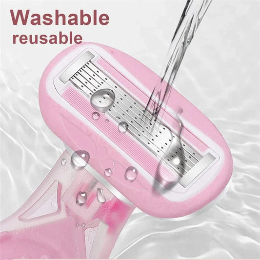 Portable women's facial hair remover razor with aloe vera strip for a smooth, hair-free look