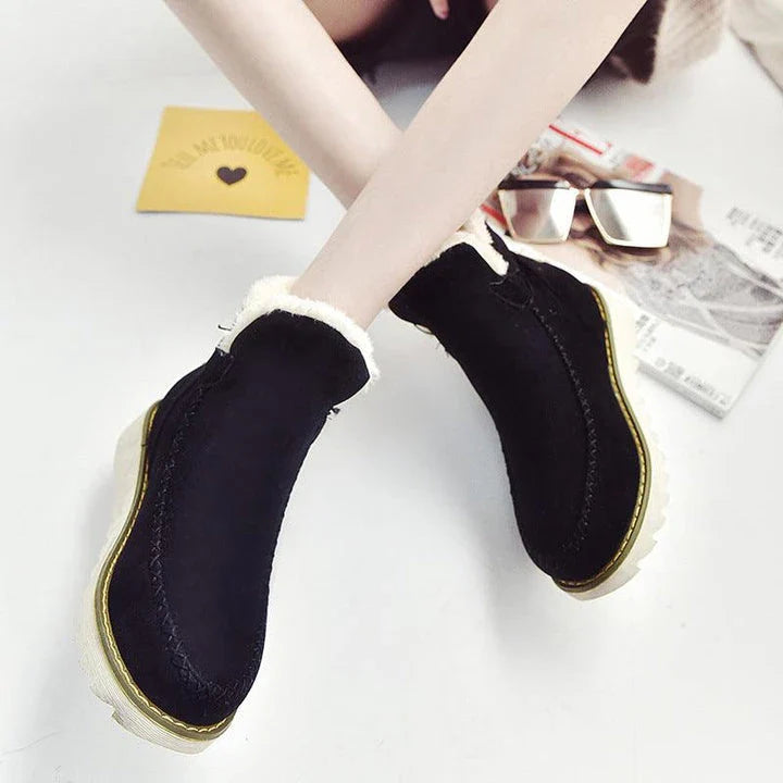 Trendha premium thick-soled non-slip women's shoes with velvet upper and waterproof platform