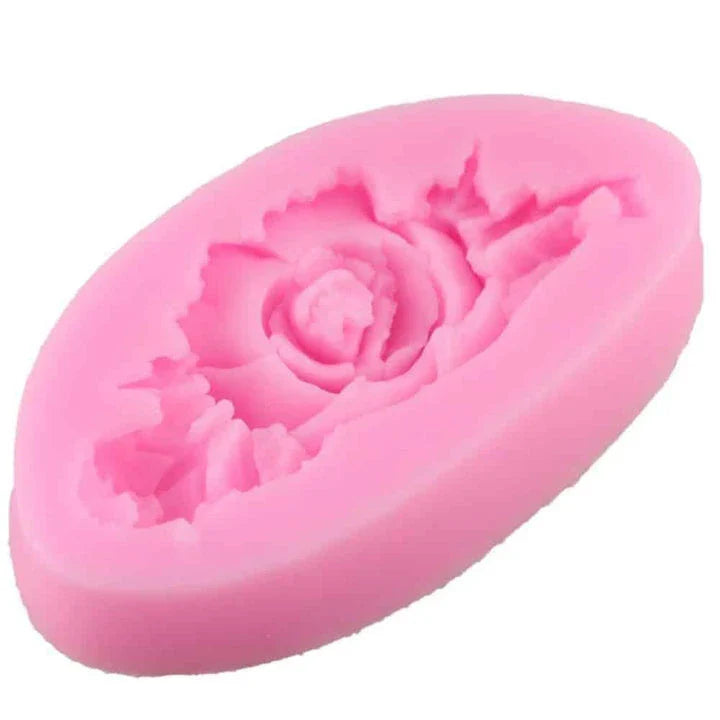Rose-shaped eco-friendly silicone baking mould in various pastel colours