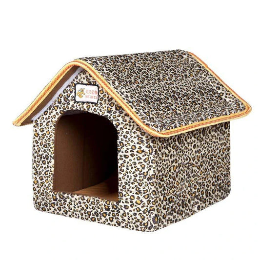 Premium Foldable Pet House with Soft Mat - Cosy and Durable Retreat for Cats and Dogs